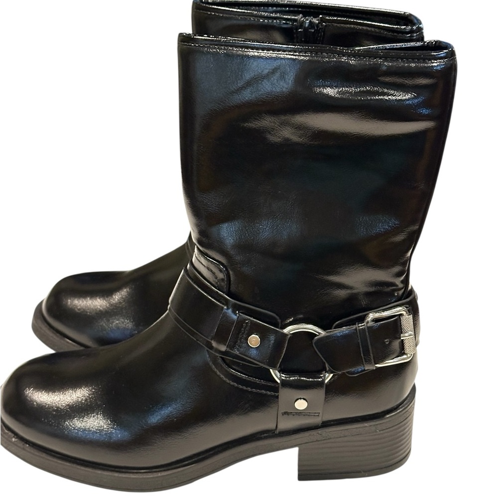 DV by Dolce Vita Shiny Black Heeled Boots